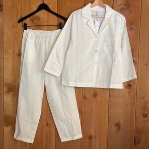 RHODE Cream/White Pajama Set
